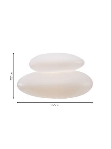 8 seasons Led-decolamp "Shining Stone" wit - (B)39 x (H)22 cm