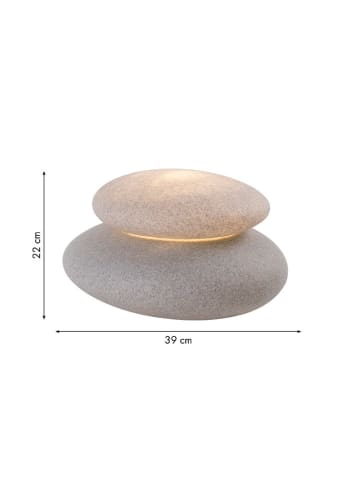 8 seasons Solardecolamp "Shining Stone" grijs - (B)39 x (H)22 cm