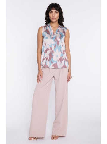 Nife Blousetop lichtblauw/rosé