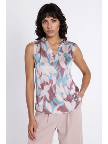 Nife Blousetop lichtblauw/rosé