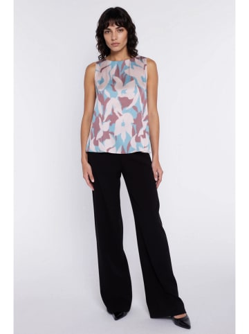 Nife Blousetop lichtblauw/rosé