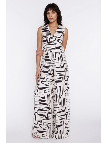 Nife Jumpsuit wit/zwart