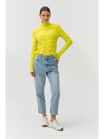 TATUUM Longsleeve "Goltika" in Gelb/ Weiß