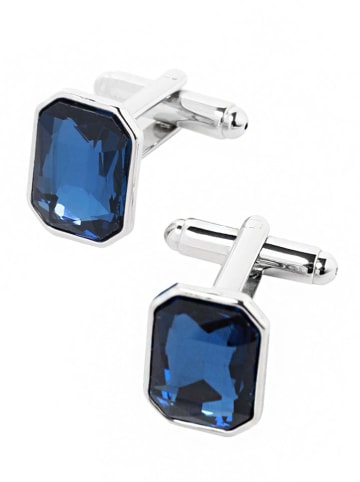 TATUUM Manschettenknöpfe in Blau/ Silber