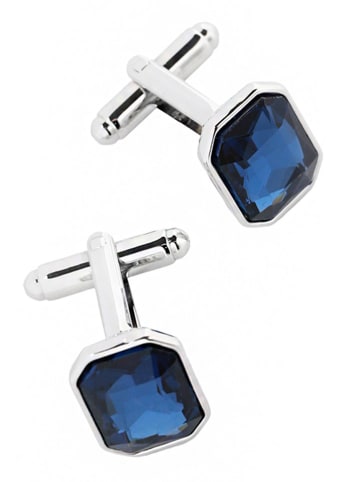 TATUUM Manschettenknöpfe in Blau/ Silber