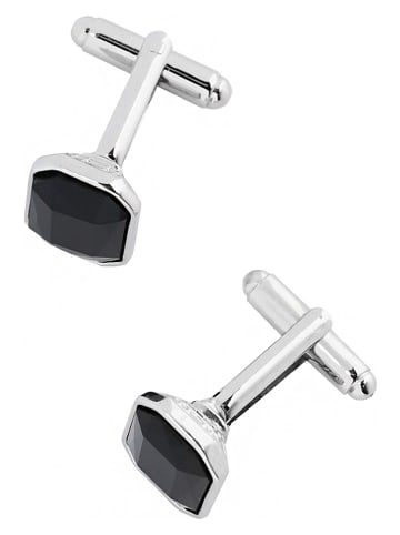 TATUUM Manschettenknöpfe in Schwarz/ Silber