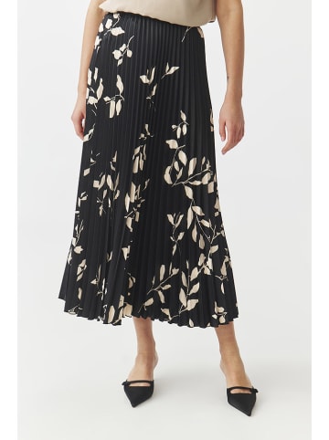 TATUUM Plisseerock in Schwarz/ Creme