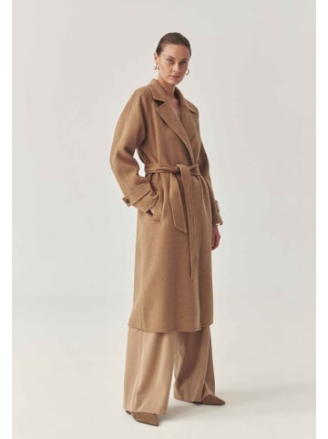 TATUUM Wełniany płaszcz w kolorze jasnobrązowym