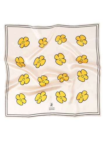 TATUUM Zijden sjaal "Majozi" crème/geel - (L)54 x (B)54 cm