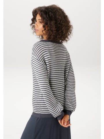 Aniston Trui donkerblauw/wit