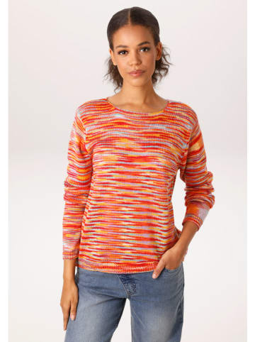 Aniston Pullover in Orange/ Rot/ Gelb