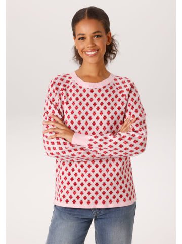 Aniston Pullover in Rosa/ Rot