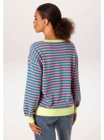 Aniston Sweter w kolorze żółto-morsko-różowym