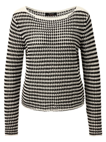 Aniston Pullover in Creme/ Schwarz