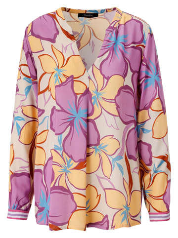 Aniston Bluse in Lila/ Gelb