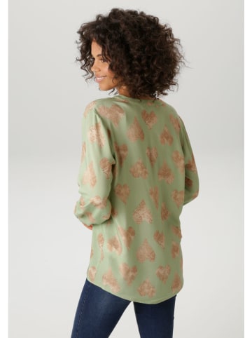 Aniston Bluse in Grün/ Beige