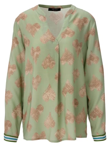 Aniston Bluse in Grün/ Beige