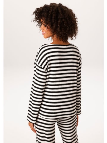 Aniston Sweatshirt zwart/wit