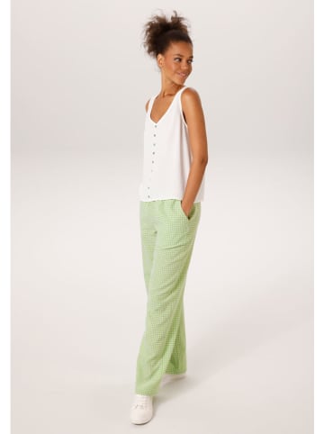 Aniston Broek lichtgroen/wit