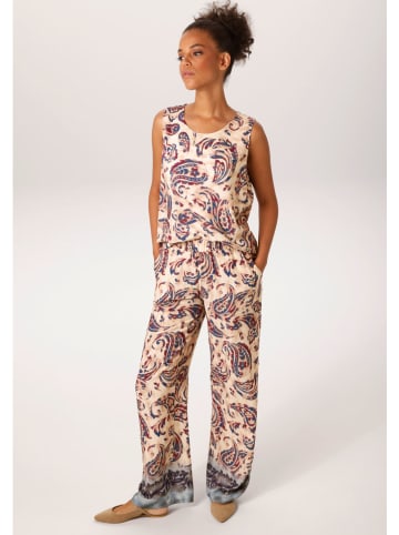 Aniston Hose in Beige/ Dunkelblau