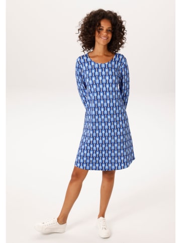 Aniston Kleid in Blau/ Weiß