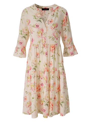 Aniston Kleid in Creme/ Pink/ Grün