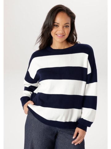 Aniston Trui donkerblauw/wit