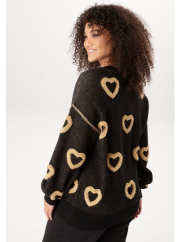 Aniston Pullover in Schwarz/ Hellbraun