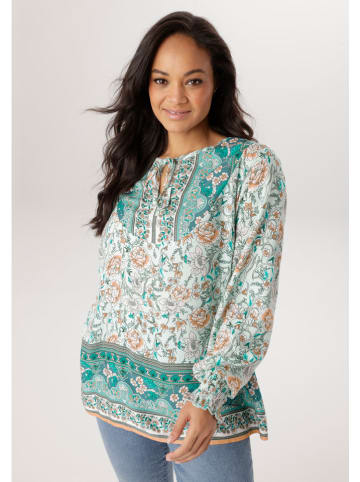 Aniston Blouse turquoise/lichtbruin