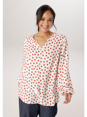 Aniston Bluse in Weiß/ Rot