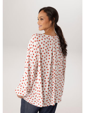 Aniston Bluse in Weiß/ Rot
