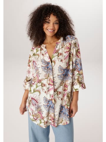 Aniston Bluse in Creme/ Hellblau/ Pink