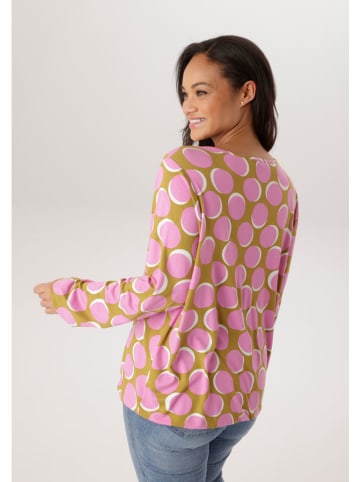 Aniston Bluse in Rosa/ Khaki