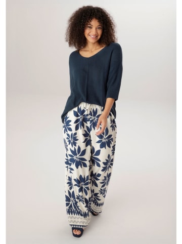 Aniston Marlenebroek crème/donkerblauw