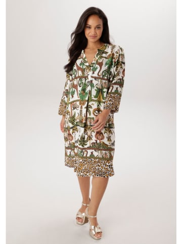 Aniston Kleid in Grün/ Weiß