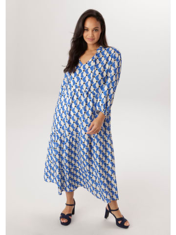 Aniston Kleid in Blau/ Weiß