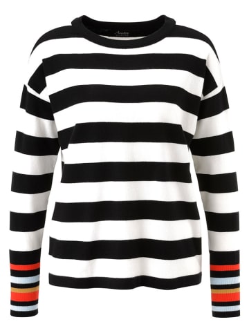 Aniston Pullover in Schwarz/ Weiß