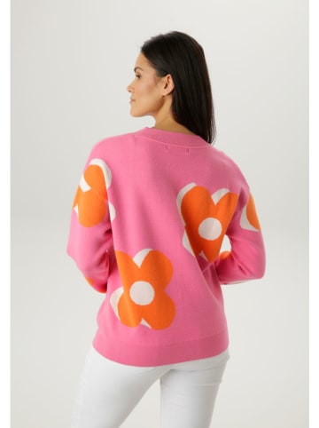 Aniston Pullover in Pink/ Orange