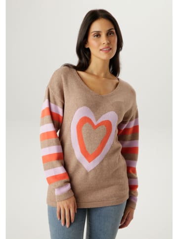 Aniston Sweter w kolorze karmelowym