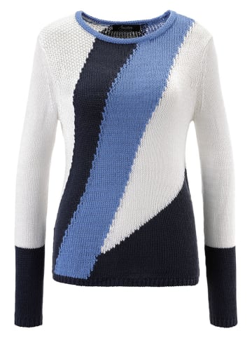 Aniston Sweter w kolorze niebiesko-granatowo-białym