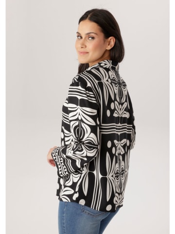 Aniston Bluse in Schwarz/ Weiß