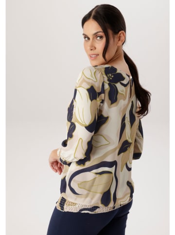 Aniston Bluse in Beige/ Schwarz