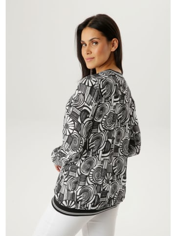 Aniston Bluse in Schwarz/ Weiß