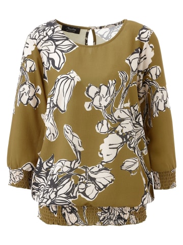 Aniston Bluse in Khaki/ Creme
