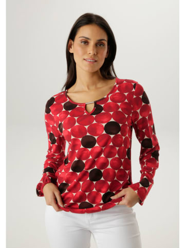 Aniston Longsleeve rood/zwart