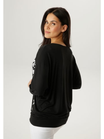 Aniston Longsleeve in Schwarz/ Weiß
