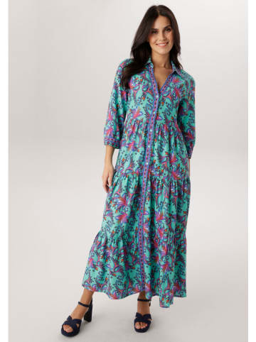 Aniston Jurk turquoise/blauw/rood