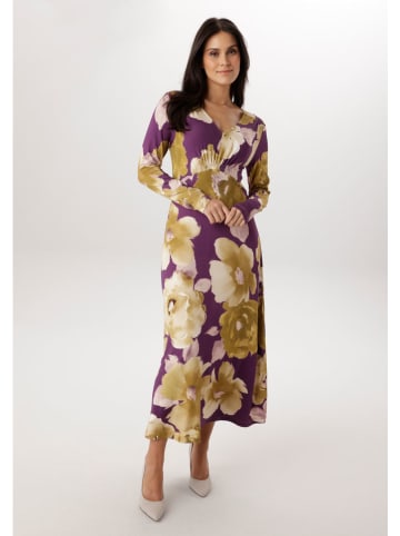 Aniston Kleid in Pflaume/ Oliv