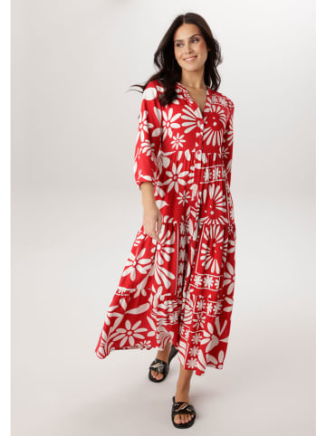 Aniston Kleid in Rot/ Weiß