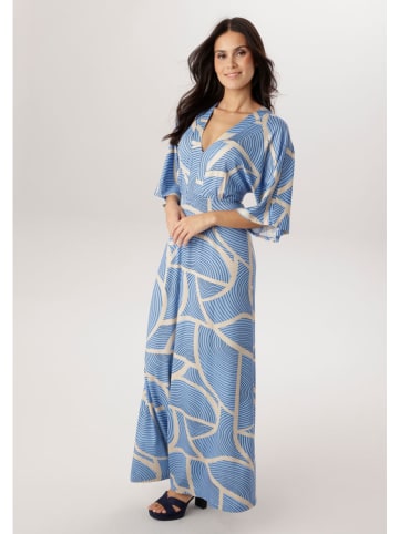 Aniston Kleid in Hellblau/ Weiß